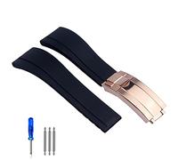 HXFFXHF Correa de reloj de goma para Tudor Black Black Blue Green Water Water Wating Watches Band Bracelet 20 mm 21 mm (Color: Rose Green, Tamaño: 21 mm)