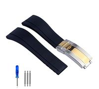 HXFFXHF Correa de reloj de goma para Tudor Black Black Blue Green Water Water Wating Watches Band Bracelet 20 mm 21 mm (Color: Rose Green, Tamaño: 21 mm)