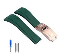 HXFFXHF Correa de reloj de goma para Tudor Black Black Blue Green Water Water Wating Watches Band Bracelet 20 mm 21 mm (Color: Rose Green, Tamaño: 21 mm)