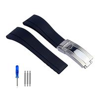 HXFFXHF Correa de reloj de goma para Tudor Black Black Blue Green Water Water Wating Watches Band Bracelet 20 mm 21 mm (Color: Rose Green, Tamaño: 21 mm)