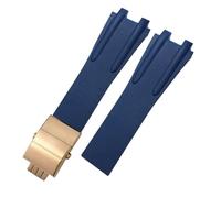 HXFFXHF Correa de Reloj de Silicona Convexa de 26 mm Compatible con Correa de Reloj Athens Ulysse Nardin con Hebilla Plegable, Pulseras Deportivas Impermeables para Hombre