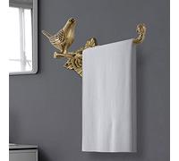 HXFFXHF Estantes de baño Estante de riel de Toallas decoración de pájaros de Cobre Americano Estante de Toalla de Toalla de Toalla, Almacenamiento de Toallas de Papel higiénico de baño, Accesorios de