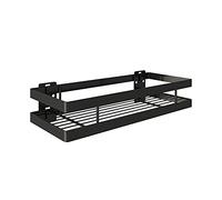 HXFFXHF Estantes de baño estantes flotantes Estante de baño champú Negro Accesorios de baño estantes de la Esquina del baño Estante de Almacenamiento de la Pared de la Cocina 20 cm-50 cm para el