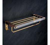 HXFFXHF Estantes de baño exquisitos estantes de baño de baño de baño Batio de baño, Barra de riel de Toalla, Rejilla de Almacenamiento acrílico de Nuez montada en la Pared, Accesorios de baño Set