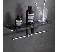 HXFFXHF Estantes de baño exquisitos Rack de Almacenamiento de Organizador de baño de mármol Negro, Rejilla de Almacenamiento cosmético de Soporte de Lavado, Rejilla de Toallas de baño (Color: