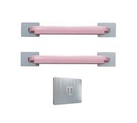 HXFFXHF Estantes flotantes para baño, toallero individual, estante de cocina, estante de ducha, zapatillas, instalación sin perforaciones (color: rosa, tamaño: paquete de 2) (estilo rosa 1)