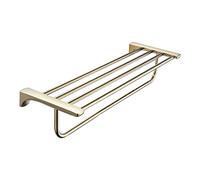 HXFFXHF Estantes flotantes Soporte para Toallas de Oro pálido Soporte de Pared, Rejilla de Toalla de baño, Soporte de Toalla Doble Plegable de 24.4 Pulgadas, Rejilla Multifuncional montada para el