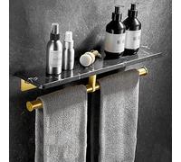 HXFFXHF Exquisito estantes de baño de baño Caddy de baño Negro Estante de mármol, Soporte de Papel higiénico de Pared de baño nórdico, Estante para Toallas de Toallas, Ganchos de túnica Estante de