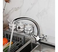 HXFFXHF Grifo de Cocina 2 manijas de Acero Inoxidable Suplo de Cocina Fregadero de la Cocina Toque Hot y fría batidora Tap 360 Swivel Chrome