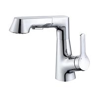 HXFFXHF Grifo de Tapa con Spray de Grifo de baño giratoria de Agua giratoria de Agua Caliente y fría para el Fregadero de baño Gris Gris