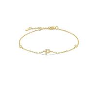 HXFFXHF Inicial 26 letras Monograma de alfabeto Nombre de oro Pulsera Cristal Cz Circón Joyas de moda 18 cm