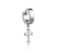 HXFFXHF Joyas para Mujeres Pendientes de Plata, Titanio Steel Black Star Cross Pendientes Unisex Hiphop Hombre Femenino Vintage Bar Regalos Regalos Punk para Novia, Esposa, Hermana, Hija, Madre en