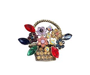 HXFFXHF Lindo Broche de Cesta de Flores Traje de Mujer Accesorios de Moda Ramillete Chaqueta Abrigo Accesorios Pin Bufanda Hebilla