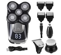 HXFFXHF Maquinilla de afeitar eléctrica 4 en 1 4D para hombres, afeitadora eléctrica de cabeza calva, afeitadora de barba, maquinilla de afeitar giratoria eléctrica, cortadora de pelo inalámbrica