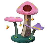 HXFFXHF Marco de Escalada para Gatos Columna rascadora para Gatos Estante para Gatos con Forma de Hongo y Flor de Mariposa Plataforma para Saltar para Gatos