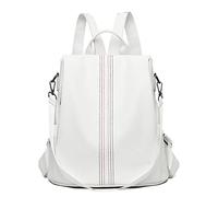 HXFFXHF Mochilas de cuero vintage para mujer y hombre, para laptop, viajes, ocio, universidad, color blanco