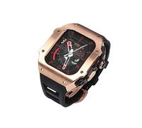 HXFFXHF Mod Kit Titanium Metal Caja de Goma Fluorine, Compatible con Apple Watch Ultra 8 49mm Sport Fluororebber Strap Bezel