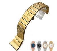 HXFFXHF Para Omega Double Eagle Constellation Seamaster Pulsaster 15 mm de 17 mm 18 mm 23 mm 25 mm 316L Bandas de reloj de acero inoxidable de acero inoxidable Correa de hebilla plegable