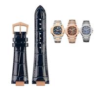 HXFFXHF para Patek Philippe Nautilus 7118 5712 Conector de Acero de Cuero Genuino 5711 5712G Correa de Reloj Muesca 25x13mm Correa de Pulsera de Reloj