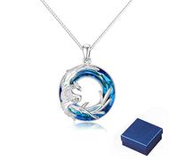 HXFFXHF Productos de chicas Phoenix Crystal Collar, para self - S925 Sobreviví porque el fuego dentro de mí arde más que el fuego a mi alrededor colorido pendientes de collar de cristal Phoenix (G)