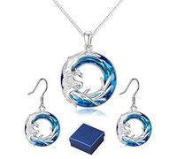 HXFFXHF Productos de chicas Phoenix Crystal Collar, para self - S925 Sobreviví porque el fuego dentro de mí arde más que el fuego a mi alrededor colorido pendientes de collar de cristal Phoenix (G)