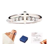 HXFFXHF Productos para niñas para mi hija y nieta Tormenta de vida Arch Ring, S925 Striant Silver Cubic Zirconia Anillos, Ring de Eternity Cross For Women (1pcs, 9) Regalos