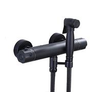 HXFFXHF Rociador de bidé de computadora de Mano Negro para el Inodoro, Kit de Bidet de Inodoro termostático Kit de baño montada en la Pared del pañal del pañal del baño para la higiene Personal