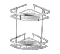 HXFFXHF Soportes de Cesta de cosmética de jabón de baño Exquisito, Estante de Ducha de Esquina de baño de 2 Capas, Organizador de Almacenamiento de estantería Triangular de Aluminio