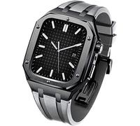 HXFFXHF Strap WTCH de Gom Kit de Modernas de Estuche de Acero Inoxidable, Compatible con Apple Watch Series 8/7 45 mm, Banda de reemplazo de Lujo y Bisel, para iWatch Serie 6/5/4/SE