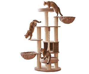 HXFFXHF Torre para Gatos con Estructura de Escalada, Nido para Gatos Grande y árbol para Gatos Integrado, Adecuado para Gatos pequeños y medianos, con Plataforma de Salto para Gatos
