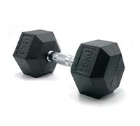 HxG.Mancuerna hexagonal de 15kg ergonómica con empuñadura de cromo y revestimiento de caucho que evita daños en el suelo. Tu casa es tu gimnasio. 1 Unidad.