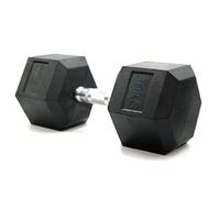 HxG.Mancuerna hexagonal de 30kg ergonómica con empuñadura de cromo y revestimiento de caucho que evita daños en el suelo. Tu casa es tu gimnasio. 1 Unidad.
