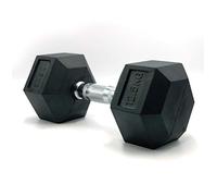 HxG.Mancuerna hexagonal ergonómica de 12,5kg con empuñadura de cromo y revestimiento de caucho que evita daños en el suelo. Tu casa es tu gimnasio. 1 Unidad.