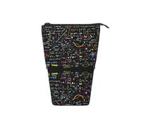 HXHAPGDC Patrón de fórmulas matemáticas manuscritas Estuche de lápiz telescópico, Soporte para lápiz con Cremallera, Bolso de Maquillaje, Bolsa para lápiz, Bolso para Pluma