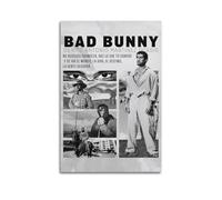 HXHDESIGN Póster de Bad Bunny 2, impresiones musicales en lienzo para dormitorio, sala de estar, decoración de pared de 30 x 45 cm, estilo sin marco