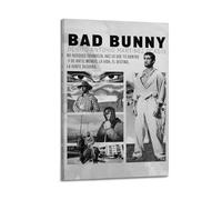 HXHDESIGN Póster de Bad Bunny 2, impresiones musicales en lienzo para dormitorio, sala de estar, decoración de pared de 20 x 30 cm, estilo marco