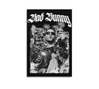 HXHDESIGN Póster de Bad Bunny, impresiones musicales en lienzo para dormitorio, sala de estar, decoración de pared de 20 x 30 cm, estilo sin marco