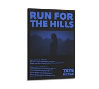 HXHDESIGN Póster de Run for The Hills - Tate McRae, impresiones musicales en lienzo para dormitorio, sala de estar, decoración de pared de 40 x 60 cm, estilo marco