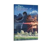 HXHDESIGN Póster de The Place Promised in Our Early Days, impresiones en lienzo de anime para dormitorio, sala de estar, decoración de pared de 40 x 60 cm, estilo marco 2