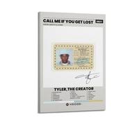 HXHDESIGN Póster de Tyler The Creator-Call Me If You Get Lost, impresiones musicales en lienzo para dormitorio, sala de estar, decoración de pared de 50 x 75 cm, estilo marco