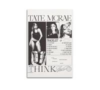 HXHDESIGN Tate McRae-Think Later - Póster de estilo retro, impresiones musicales en lienzo para dormitorio, sala de estar, decoración de pared, 40 x 60 cm, estilo sin marco