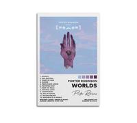 HXHDESIGN Worlds - Póster de Porter Robinson, impresiones musicales en lienzo para dormitorio, sala de estar, decoración de pared, 40 x 60 cm, estilo sin marco