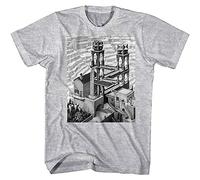 Hxhsa Waterfall Visual Paradox Penrose Triangle Art Artist MC Escher Adult T-Tshirts Camisetas y Tops tee(X-Large)