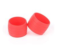 Hxhsgmeh 1 par de tapones de anillo de fijación de correa ellastica de silicona para bicicleta, hebillas impermeables resistentes al desgaste para barra de bicicleta de carretera, rojo
