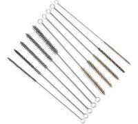 Hxhsgmeh - 10 cepillos de tubos metálicos para limpieza de tubos de latón, cepillo de limpieza de tubos metálicos, 5 tamaños