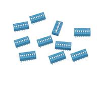 Hxhsgmeh 10 unids 2,54 mm paso 8 posiciones 16 pines azul interruptor DIP 8P