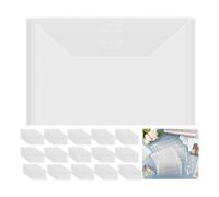 Hxhsgmeh 150Pack 9.45x7.09In Sobres de almacenamiento Sobres retráctiles Sobres de plástico Bolsillos Bolsa de almacenamiento para sello transparente, recortes, papel de scrapbooking