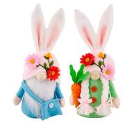Hxhsgmeh - 2 conejitos de Pascua, gnomos de peluche, decoración, decoración de Gnome, conejo, decoración de muñeca de peluche sin tela para bandeja de pisos