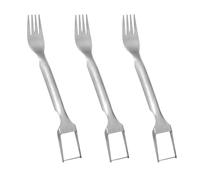 Hxhsgmeh 3 piezas 2 en 1 cortadores de acero inoxidable doble cabeza tenedores de frutas rebanadora cuchillo tenedor de sandía rebanadora cortador cortador herramienta