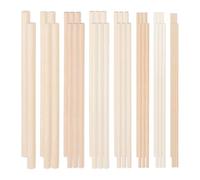 Hxhsgmeh 42 piezas tacos de madera diferentes tamaños varillas de tobillo redondas, kit de palos de madera de haya, palos de madera dura sin terminar, bricolaje artesanía